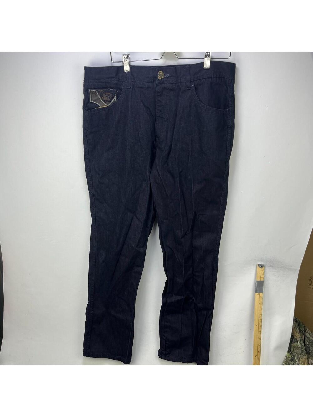 Vintage Y2K Pelle Pelle Baggy Skull Crest Jeans 38 - Picture 4 of 13